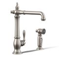 Product Image of Artifacts Victorian 1-Handle Kitchen Faucet with Spray (Stainless Steel), K-99265-VS