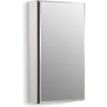 Product Image of 15" W x 26" H Aluminum Single-Door Medicine Cabinet with Mirrored Door, K-CB-CLC1526FS