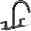 Product Image of Venza Two Handle Deck Mount Bathroom Faucet, Trim Only (Matte Black)