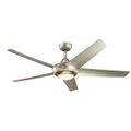 Product Image of Kapono 52" LED Ceiling Fan w/ Frosted White Polycarbonate Lens (Brushed Nickel)