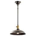 Product Image of Cobson 7.5" 1 Light Convertible Pendant or Semi Flush (Olde Bronze) w/ (Natural Brass) Accents