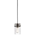 Product Image of Brinley 7.75" 1 Light Mini Pendant w/ Clear Glass (Olde Bronze)