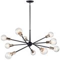 Product Image of Armstrong 53.5" 10 Light Chandelier (Black)