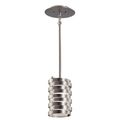 Product Image of Roswell 8.5" 1 Light Mini Pendant w/ Satin Etched Diffuser and Off White Linen Shade (Brushed Nickel)