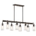 Product Image of Braelyn 11.25" 8 Light Linear Chandelier w/ Clear Seeded Glass (Olde Bronze)