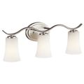 Product Image of Armida 23" 3 Light Vanity Light w/ Satin Etched White Glass (Brushed Nickel)