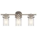 Product Image of Brinley 24" 3 Light Vanity Light w/ Clear Glass (Brushed Nickel)