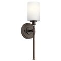 Product Image of Joelson 18.25" 1 Light Wall Sconce w/ Satin Etched Cased Opal and Clear Glass Accent Glass (Olde Bronze)