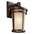 Product Image of Atwood 11" 1 Light Outdoor Wall Light w/ Light Umber Mist Glass and Brown Stone