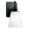 Product Image of Cosabella 6" 1 Light Wall Sconce w/ Etched White Glass (Black)