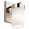 Product Image of Ciona 9" 1 Light Wall Sconce w/ Round Ribbed Glass (Polished Nickel)