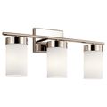 Product Image of Ciona 24" 3 Light Vanity Light w/ Round Ribbed Glass (Polished Nickel)