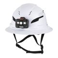 Product Image of Full Brim Vented Hard Hat w/ Rechargeable Head Lamp, Type 2 Class C (White)