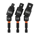 Product Image of 3 Piece Swivel Impact Driver Socket Adapter Set (1/4", 3/8", 1/2")