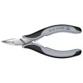 Product Image of 4-1/2" Electronics Pliers w/ Round Tips, Multi-Component Grips, ESD Handles, 45-Degree Angle