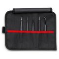 Product Image of 5 Piece Stainless Steel Universal Tweezers Set w/ Tool Roll
