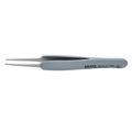 Product Image of 4" Premium Stainless Steel Precision Tweezers w/ ESD Rubber Handles, Blunt Tips