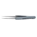 Product Image of 3-1/2" Premium Stainless Steel Precision Tweezers w/ ESD Rubber Handles, Needle-Point Tips