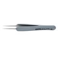 Product Image of 3-3/4" Premium Stainless Steel Precision Tweezers w/ ESD Rubber Handles, Needle-Point Tips