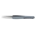 Product Image of 4" Premium Stainless Steel Precision Tweezers w/ ESD Rubber Handles, Pointed Tips