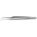 Product Image of 4-1/2" Stainless Steel Gripping Tweezers, Needle-Point Tips, 35-Degree Angle