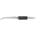 Product Image of 6-1/4" Stainless Steel Gripping Cross-Over Tweezers, Blunt Tips, 40-Degree Angle