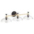 Product Image of Tone 3-Light Sconce (Black with Brass Trim), 31770-SC03-BML
