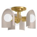 Product Image of Jabot 3-Light Flush Mount (Biscuit Satin with Brushed Moderne Brass), 31786-FM03-SLG