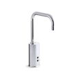 Product Image of Gooseneck 0.35 Gpm Shelf-Back Lavatory Faucet w/ Grid Drain, Lever Handles (Polished Chrome), K-45345-BA-CP