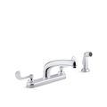Product Image of Triton 1.5 Gpm Kitchen Faucet w/ Swing Spout, Sidespray, Wristblade Handles (Polished Chrome), K-810T21-5AHA-CP