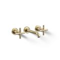 Product Image of Purist Wall-Mount Bathroom Faucet Trim w/ Cross Handles, 1.2 Gpm (French Gold), K-T14413-3-AF