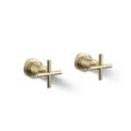 Product Image of Purist Deck Or Wall-Mount Bath Faucet Handle Trim w/ Cross Design (French Gold), K-T14429-3-AF