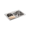 Product Image of 33" Top-Mount Double-Bowl Kitchen Sink (Stainless Steel), K-3361-4-NA