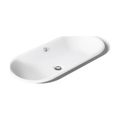 Product Image of 33" Oval Drop-In/Undermount/Vessel Bathroom Sink w/ Iron Black Painted Underside (White), K-20213-P5-0