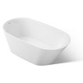 Product Image of Brazn 66" x 35" Oval Freestanding Bathtub with Center Toe-Tap Drain (White)