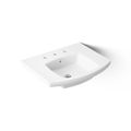 Product Image of 23-3/4" Rectangular Pedestal Bathroom Sink (White), K-24051-8-0