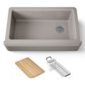 Product Image of 35-3/4" Undermount Single-Bowl Farmhouse Workstation Kitchen Sink (Truffle), K-24564-TRF