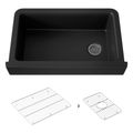 Product Image of Cairn Undermount Single-Bowl Farmhouse Kitchen Sink (Matte Black), K-25784-CM1