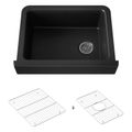 Product Image of Cairn 29-3/4" Undermount Single-Bowl Farmhouse Kitchen Sink w/ Short Apron (Matte Black), K-25785-CM1