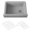 Product Image of Cairn 29-3/4" Undermount Single-Bowl Farmhouse Kitchen Sink w/ Short Apron (Matte Grey), K-25785-CM4