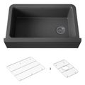 Product Image of Cairn 34" Undermount Single-Bowl Farmhouse Kitchen Sink (Matte Graphite), K-25786-CM7