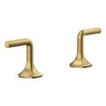 Product Image of Occasion Deck-Mount Bath Faucet Handles w/ Lever Design (Vibrant Brushed Moderne Brass), K-27018-4-2MB