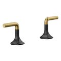Product Image of Occasion Deck-Mount Bath Faucet Handles w/ Lever Design (Matte Black w/ Brushed Moderne Brass), K-27018-4-BMB