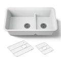 Product Image of Smart Divide 33-1/2" Undermount Double-Bowl Kitchen Sink (Matte White), K-27786-CM6