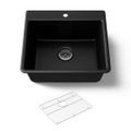 Product Image of 25" Top-/Undermount Single-Bowl Kitchen Sink (Matte Black), K-28003-1-CM1
