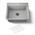Product Image of 25" Top-/Undermount Single-Bowl Kitchen Sink (Matte Grey), K-28003-1-CM4
