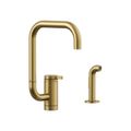 Product Image of Components Single-Handle Kitchen Sink Faucet w/ Two-Function Extended-Reach Spout And Side Sprayer (Vibrant Brushed Moderne Brass), K-28274-2MB