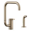 Product Image of Components Single-Handle Kitchen Sink Faucet w/ Two-Function Extended-Reach Spout And Side Sprayer (Vibrant Brushed Bronze), K-28274-BV