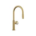 Product Image of Billet Pull-Down Kitchen Sink Faucet w/ Two-Function Sprayhead (Vibrant Brushed Moderne Brass), K-28669-9-2MB