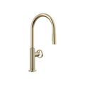 Product Image of Billet Pull-Down Kitchen Sink Faucet w/ Two-Function Sprayhead (Vibrant French Gold), K-28669-9-AF
